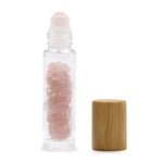 Stone Essential Oil Bottle - Rose Quartz - Wooden Cap