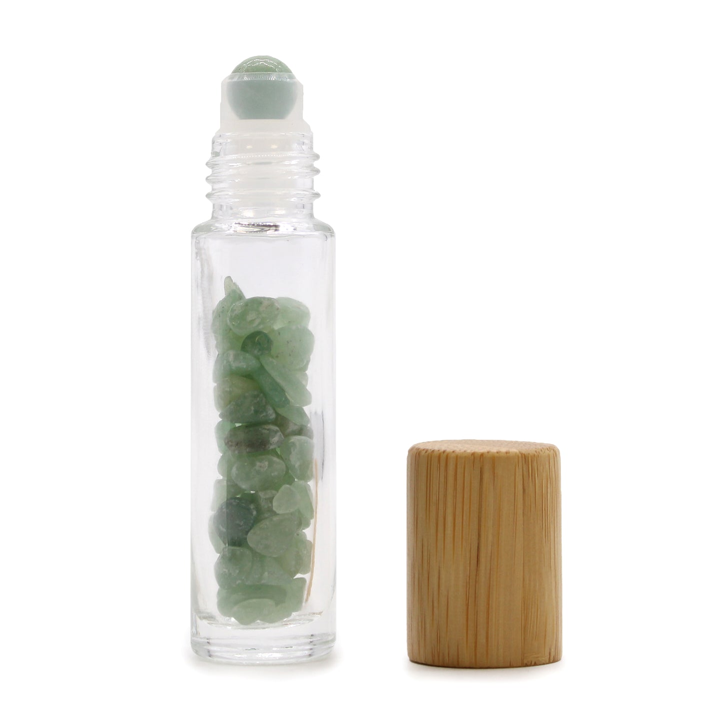 Stone Essential Oil Bottle - Aventurine - Wooden Cap