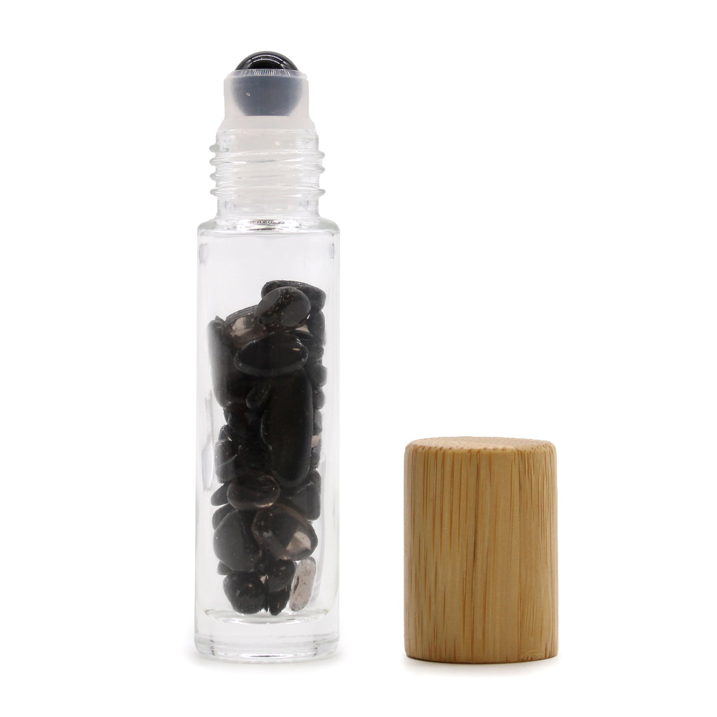 Stone Essential Oil Bottle - Black Tourmaline - Wooden Cap