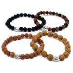 Bracelet Rudraksha Buddah assorti