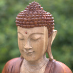 Statue de Bouddha sculptée à la main - 30cm Main en bas