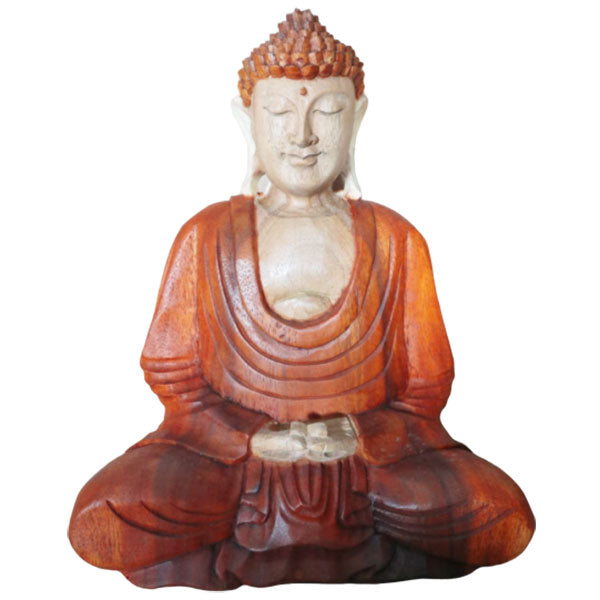 Statue de Bouddha sculptée à la main - 30cm Main en bas