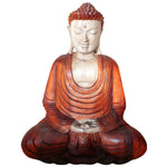 Statue de Bouddha sculptée à la main - 40cm Main en bas