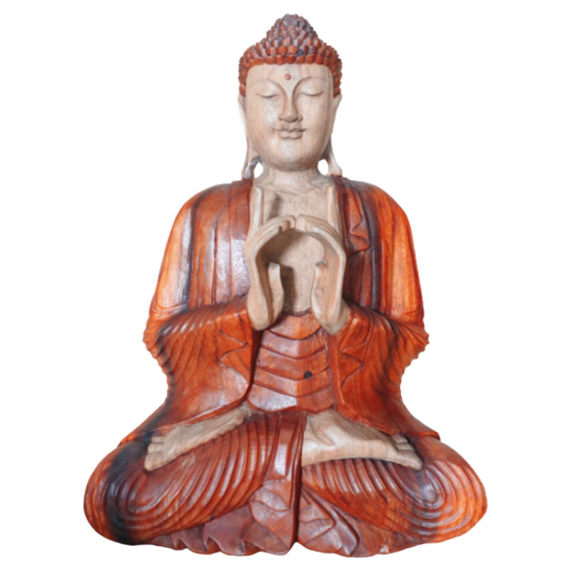 Statue de Bouddha sculptée à la main - 60cm Deux mains