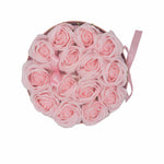 Bouquet de fleurs de savon - 14 Roses Roses - Rondes