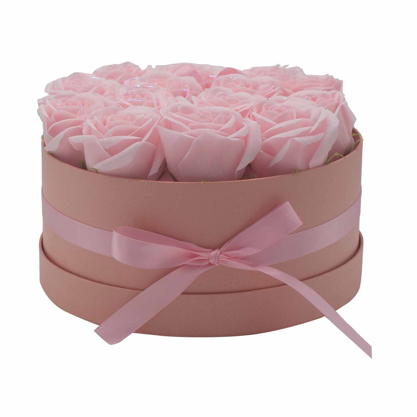 Bouquet de fleurs de savon - 14 Roses Roses - Rondes