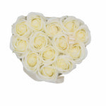 Bouquet de fleurs de savon - 13 Roses Crème - Coeur