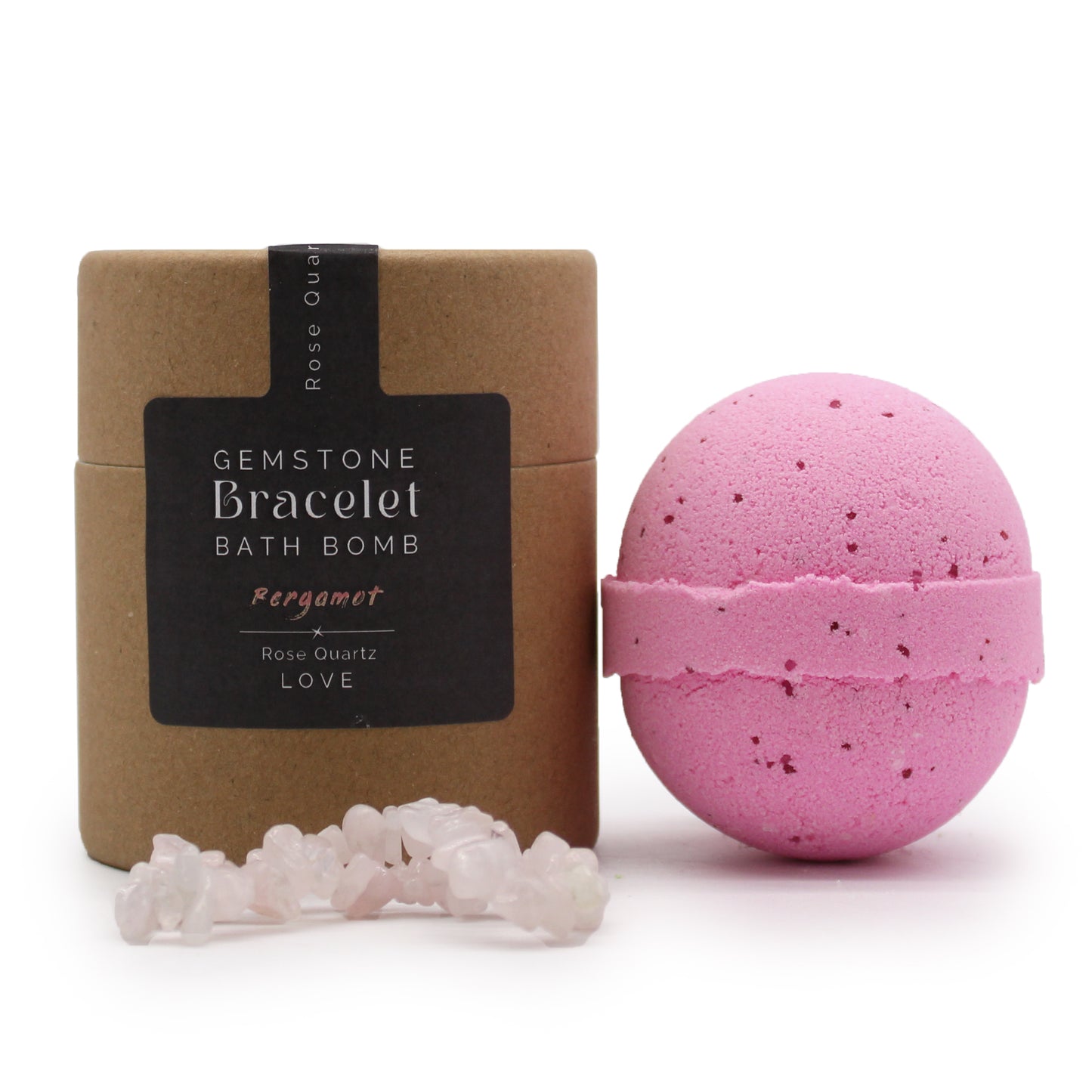 Bombe de bain avec bracelet  de quartz rose