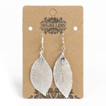 Boucles d'oreilles - Feuille de bravoure - Argent