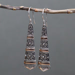 Boucles d'oreilles en argent et or - gouttes tribales