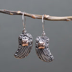 Boucles d'oreilles argent et or - Ailes d'ange