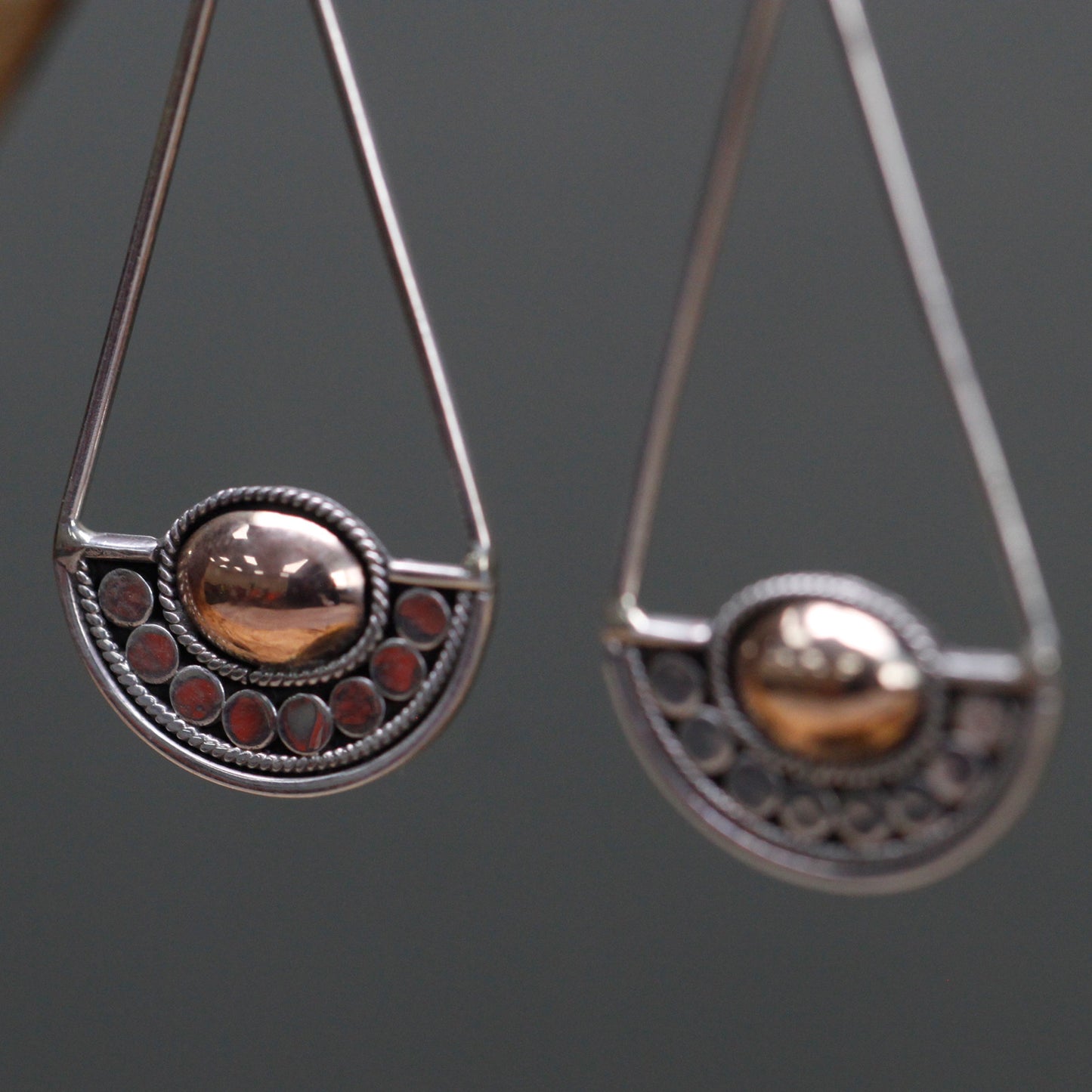 Boucles d'oreilles argent et or - Luna Balance