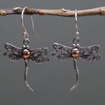 Boucles d'oreilles argent et or - Libellules