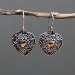 Boucles d'oreilles argent et or - Mandala Hearts