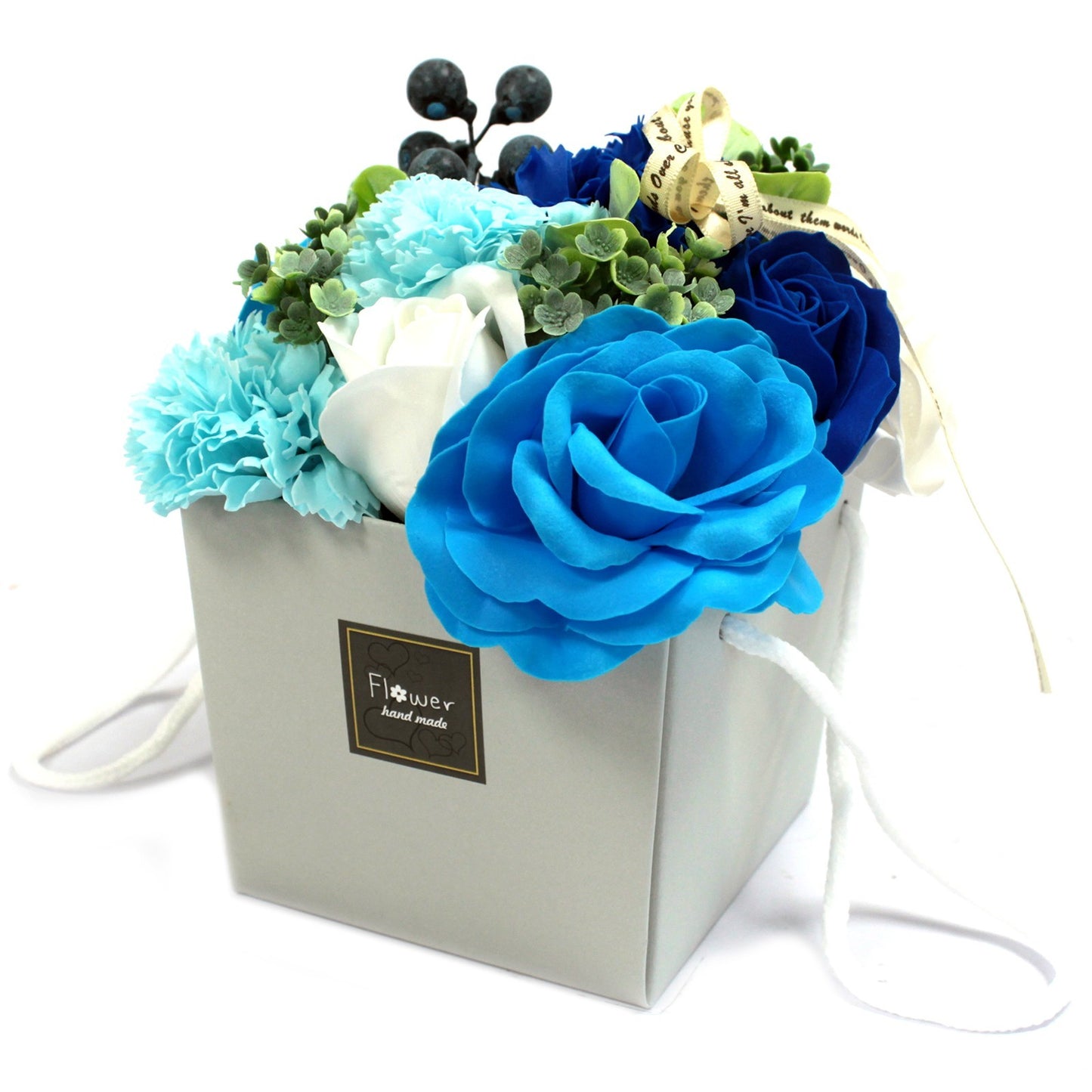 Bouquet de fleurs en savon - Mariage bleu