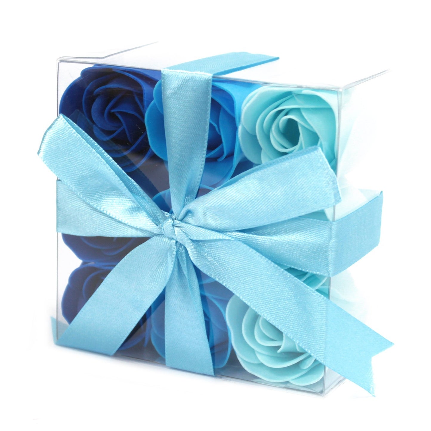 Set de 9 fleurs de savon - Roses de mariage bleues