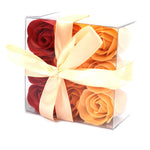 Coffret de 9 fleurs de savon - Roses de pêche