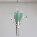 Pendule ange avec anneau - Aventurine verte